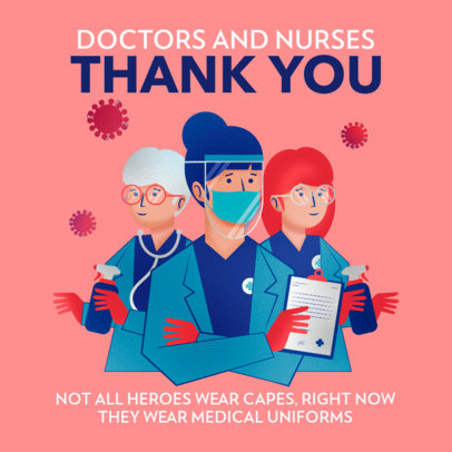 Facebook Post Maker Featuring Illustrations of Hero Doctors 2504