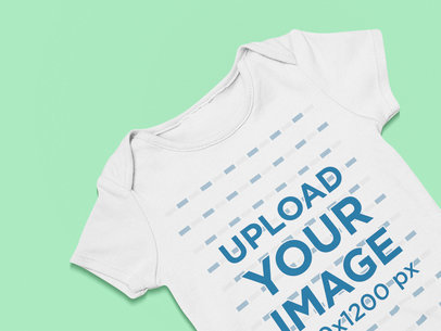 Closeup-View Mockup of a Baby Onesie 25516