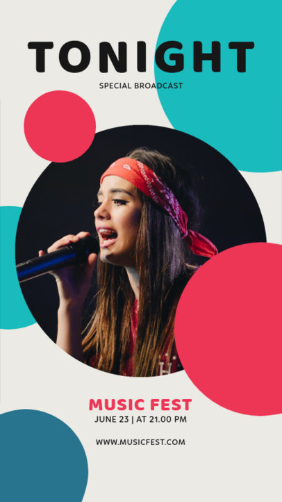 Colorful Instagram Story Design Template to Announce a Music Event