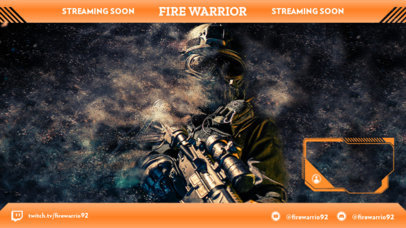 Twitch Overlay Template with the Picture of a Soldier as Background 2511b