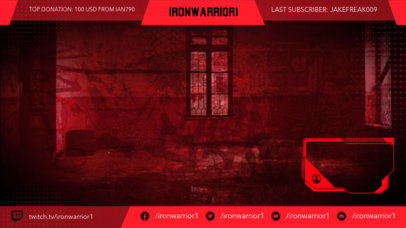 Twitch Overlay Design Template for Gamers Featuring a Webcam Frame 2511u