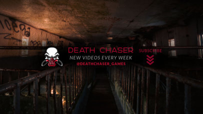 YouTube Banner Template Featuring a Masked Skull Icon Inspired by PUBG 2509a