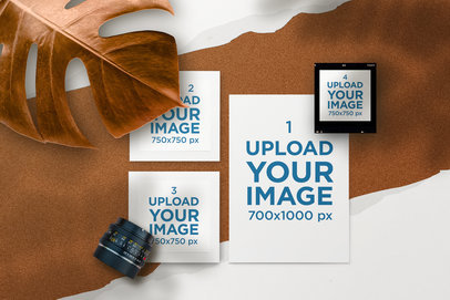 Mood Board Mockup Featuring Copper Ornaments 3889-el1