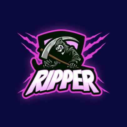 Gaming Logo Creator Featuring a Spooky Reaper Graphic