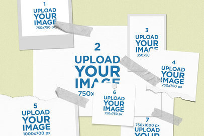 Mood Board Mockup Featuring Several Taped Pictures 3865-el1
