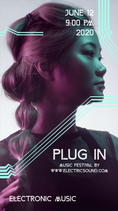 Instagram Story Template for an Electronic Music Festival 1228a-el1