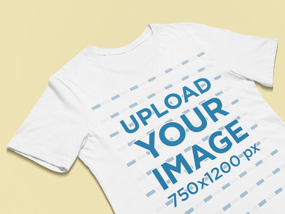 Closeup View Mockup of a Round Neck Tee