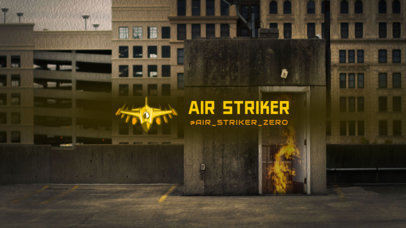 YouTube Banner Creator Featuring a Fighter Plane Icon 2509b