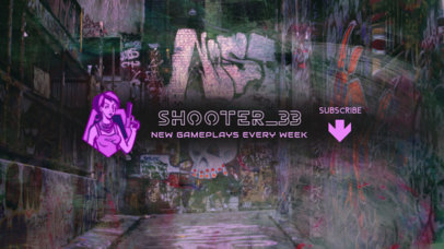 YouTube Banner Creator for a Gaming Channel with a PUBG-Inspired Female Shooter 2509f