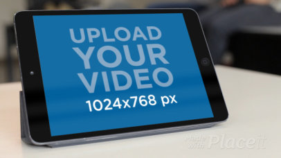 iPad Video Featuring a Young Woman Sitting in a Classroom 
