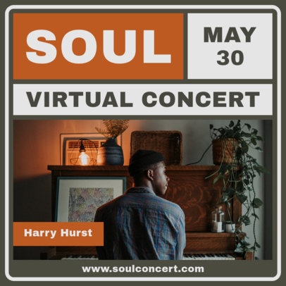 Instagram Post Design Template for live Music Concerts from Home