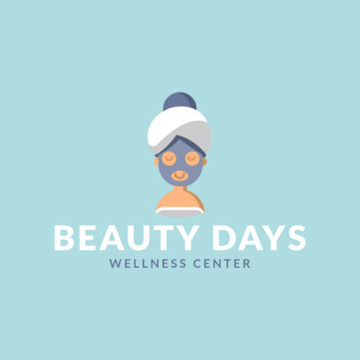 Spa Center Logo Creator Featuring a Woman with a Beauty Mask