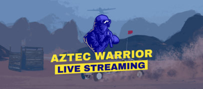 PUBG-Themed Facebook Cover Template Featuring a Warrior 2507b