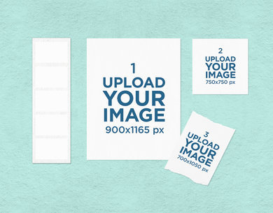 Mockup of a Mood Board Featuring Three Colored Papers 3907-el1