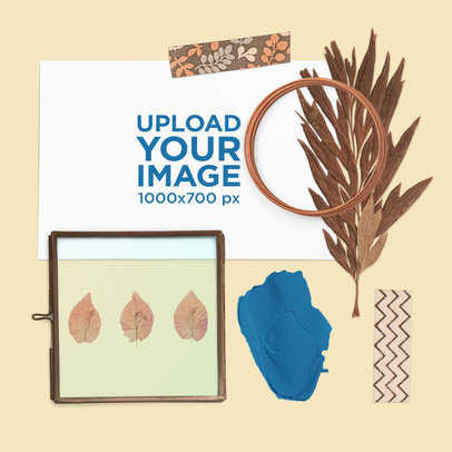 Mockup of a Mood Board Featuring Plants and Other Elements 3857-el1