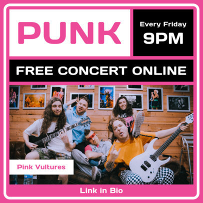 Instagram Post Design Generator for a Free Punk Concert Online