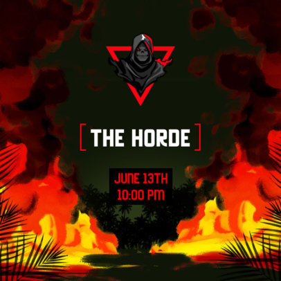 Instagram Post Maker Featuring Hell Flames in the Background 2506c