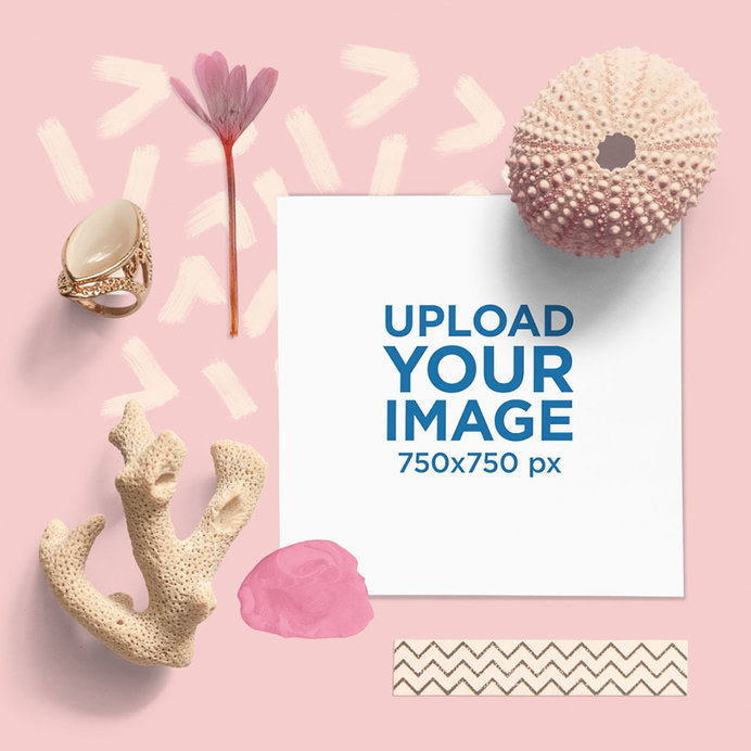 Mood Board Mockup Featuring Beachy Souvenirs