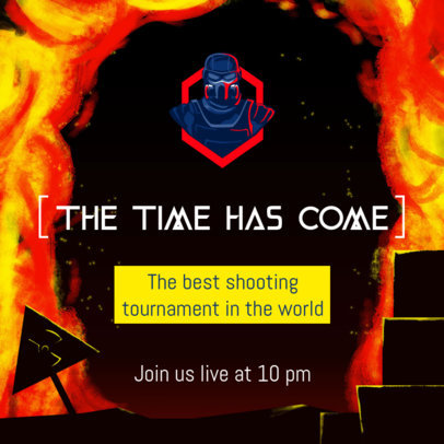 Instagram Post Creator For a Gaming Tournament with a PUBG-Inspired Character 2506d