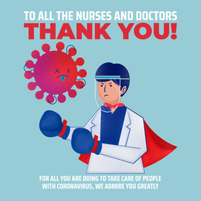 Facebook Post Template Featuring a Doctor Fighting Coronavirus 2504a