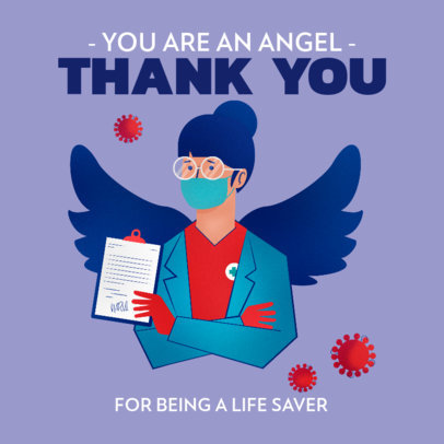 Facebook Post Generator Featuring a Female Doctor with Wings 2504b