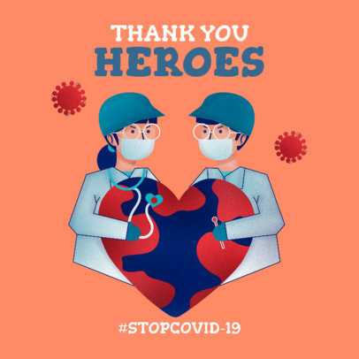 Facebook Post Maker Featuring Two Doctors and a Healing a Heart 2504c