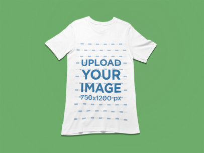 Front-View Mockup of a Round Neck Tee on a Flat Surface