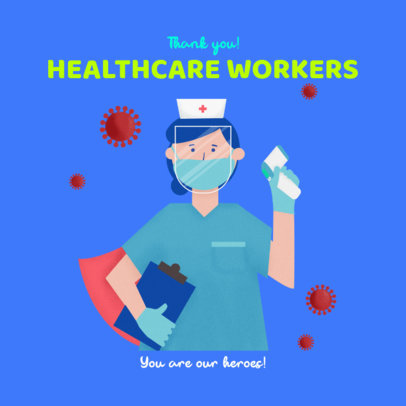 Facebook Post Maker with a Thankful Message for Healthcare Workers 2504g
