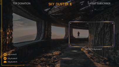 Twitch Overlay Template for Gaming Streamers Featuring a Post-Apocalyptic Background 2512f