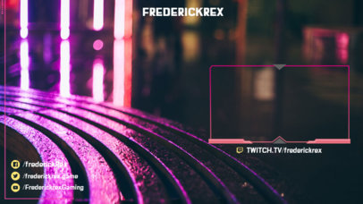 Twitch Overlay Maker with a Neon-Colored Webcam Frame 2512i