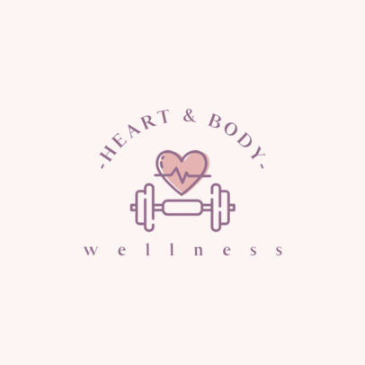 Logo Creator for a Wellness Brand Featuring a Weight and Heart Graphic 
