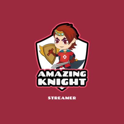 Cartoonish Logo Creator with a Warrior Holding a Sword 