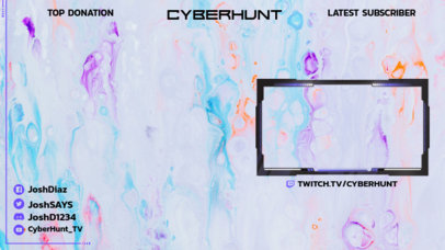 Gaming OBS Overlay Template Featuring Watercolor Textures 2512n