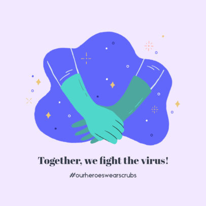 Instagram Post Generator Featuring for a Thankful Post to Medical Workers 