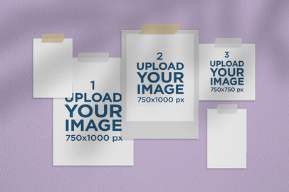 Mood Board Mockup Featuring Instant Pictures and Papers 3899-el1