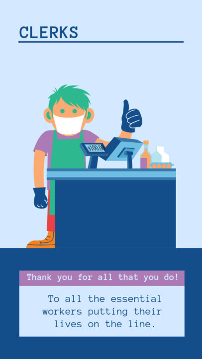 Thankful Instagram Story Creator Featuring a Male Cashier 2502b