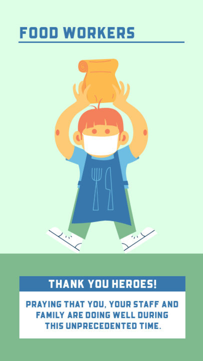 Illustrated Instagram Story Maker Thanking Food Workers 2502c