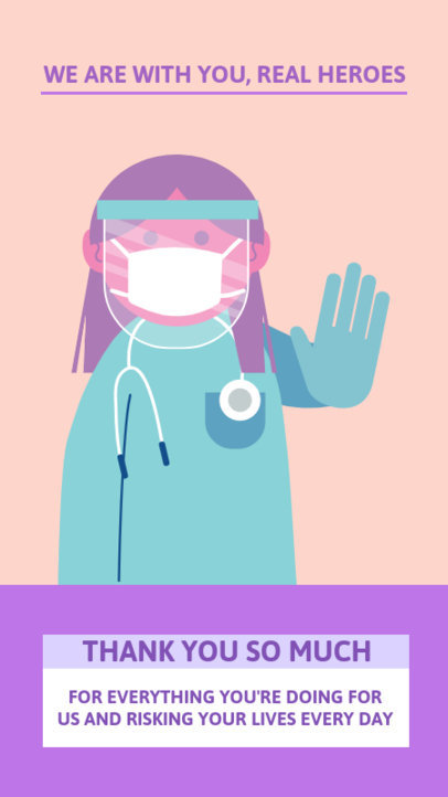 Instagram Story Maker with a Thankful Message for Healthcare Heroes 2502k