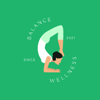 Wellness Logo Generator Featuring a Stretching Woman Icon