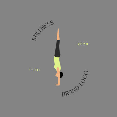 Wellness Brand Logo Maker Featuring a Woman Doing a Handstand