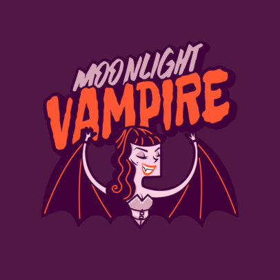 Logo Template with a Cartoonish Vampire Woman