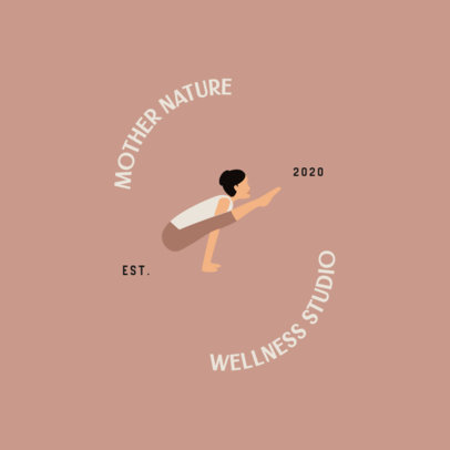 Wellness Studio Logo Creator with a Woman in a Stretching Pose