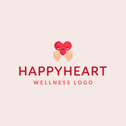 Wellness Logo Creator Featuring a Happy Heart Graphic 