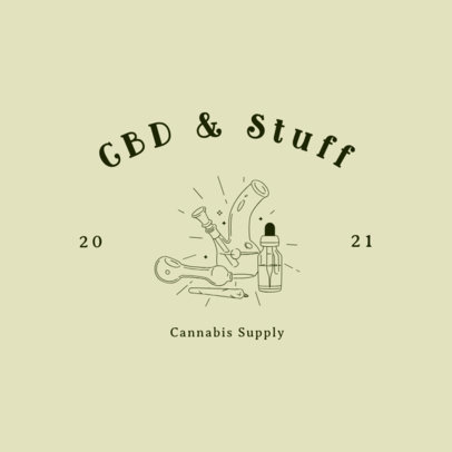 Logo Template Featuring Cannabis Supply Graphics