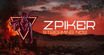 Twitch Banner Maker for a Gaming Channel with PUBG-Inspired Shooters