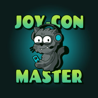 Logo Maker Featuring a Gamer Cat Cartoon