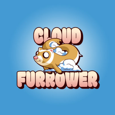 Clothing Brand Logo Generator Featuring a Cartoonish Flying Ferret Illustration 
