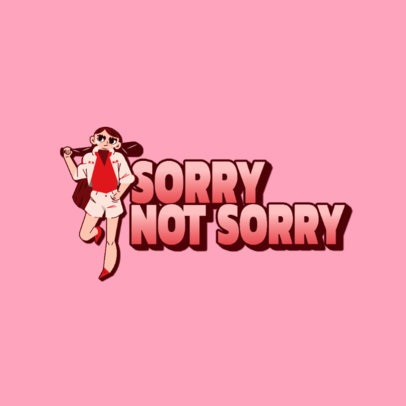 Logo Generator Featuring a Tough Woman Illustration 3236j