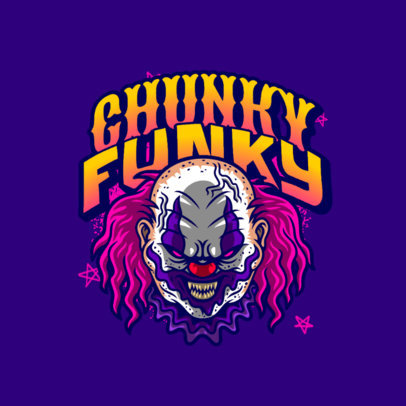 Creepy Gaming Logo Creator with an Illustration of a Clown