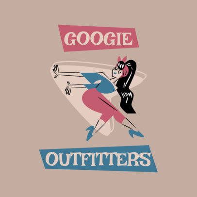 Clothing Brand Logo Maker Featuring a Retro Cartoon